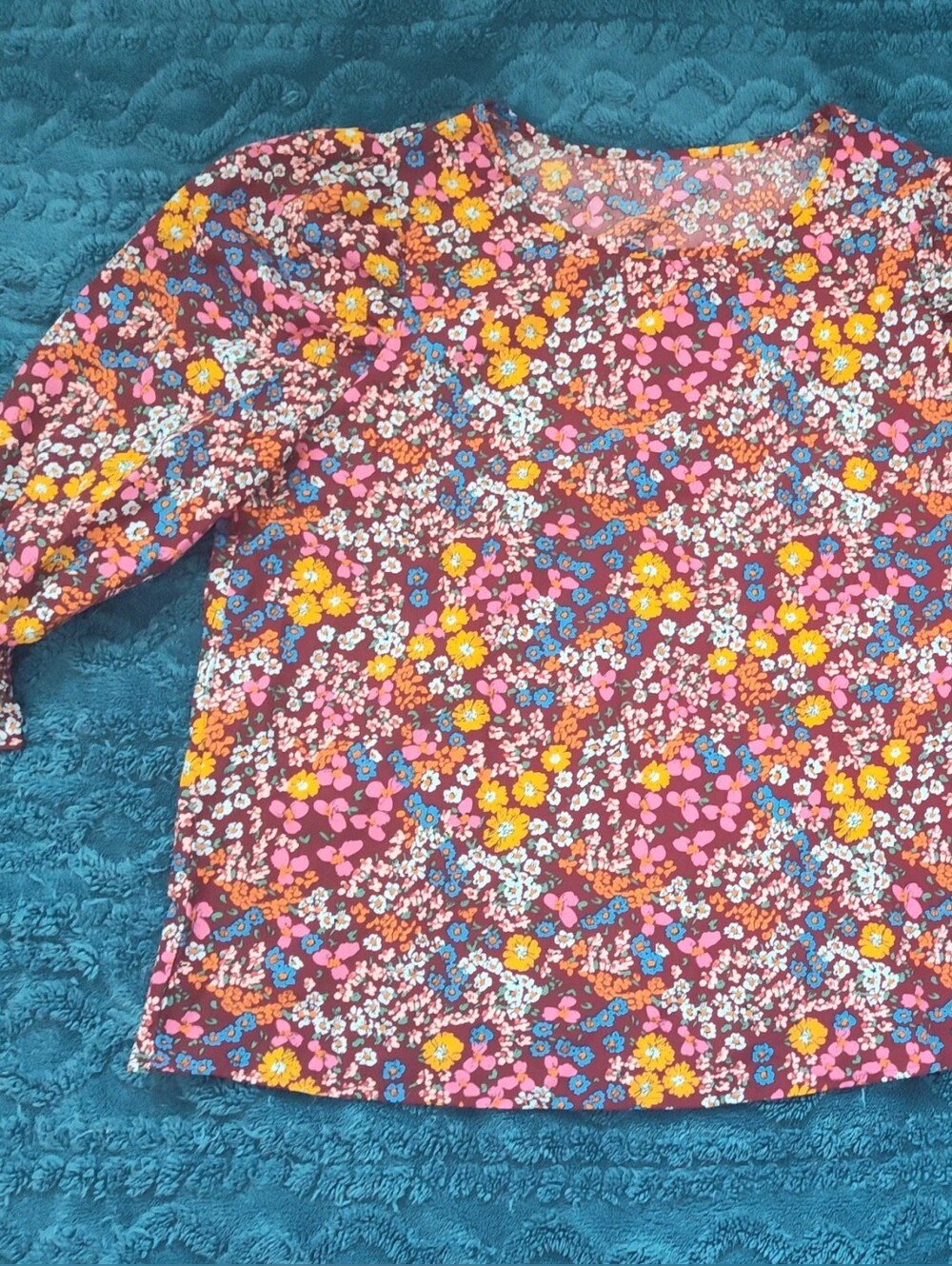 Women's Floral Long-Sleeve Top - Multicolor